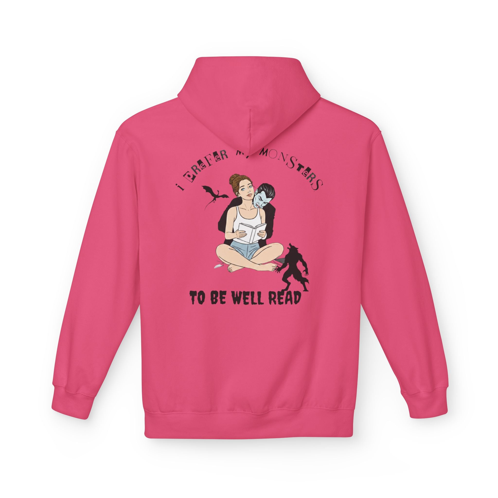"I Prefer My Monsters To Be Well Read" Cozy Hoodie | Perfect Gift for Dark Romance Book Lovers, Unisex Casual Wear, Reading Appreciation, Halloween Apparel, Cozy Gift