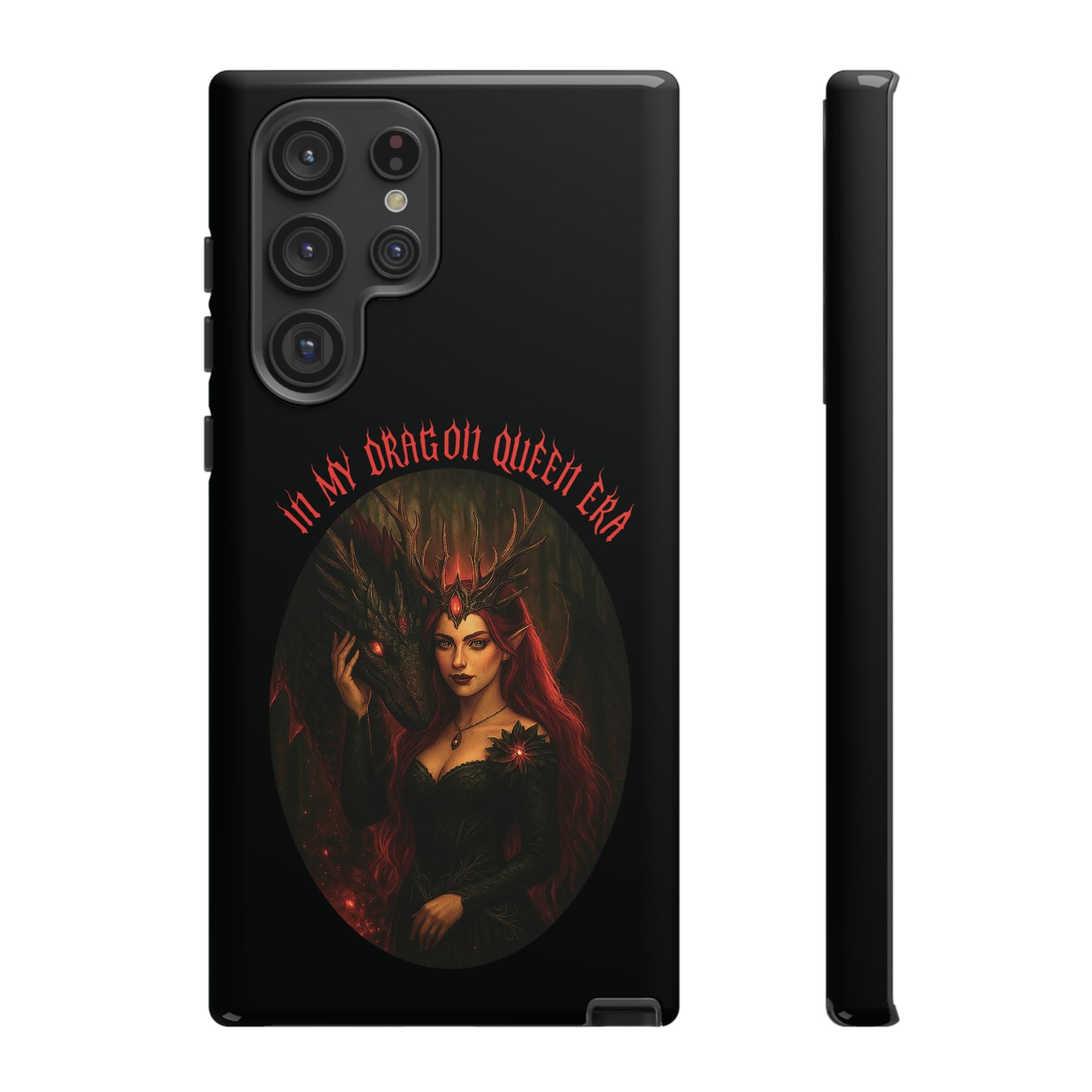 In My Dragon Queen Era Phone Case - Dragon and Queen Design - Book Lover Aesthetic Gift