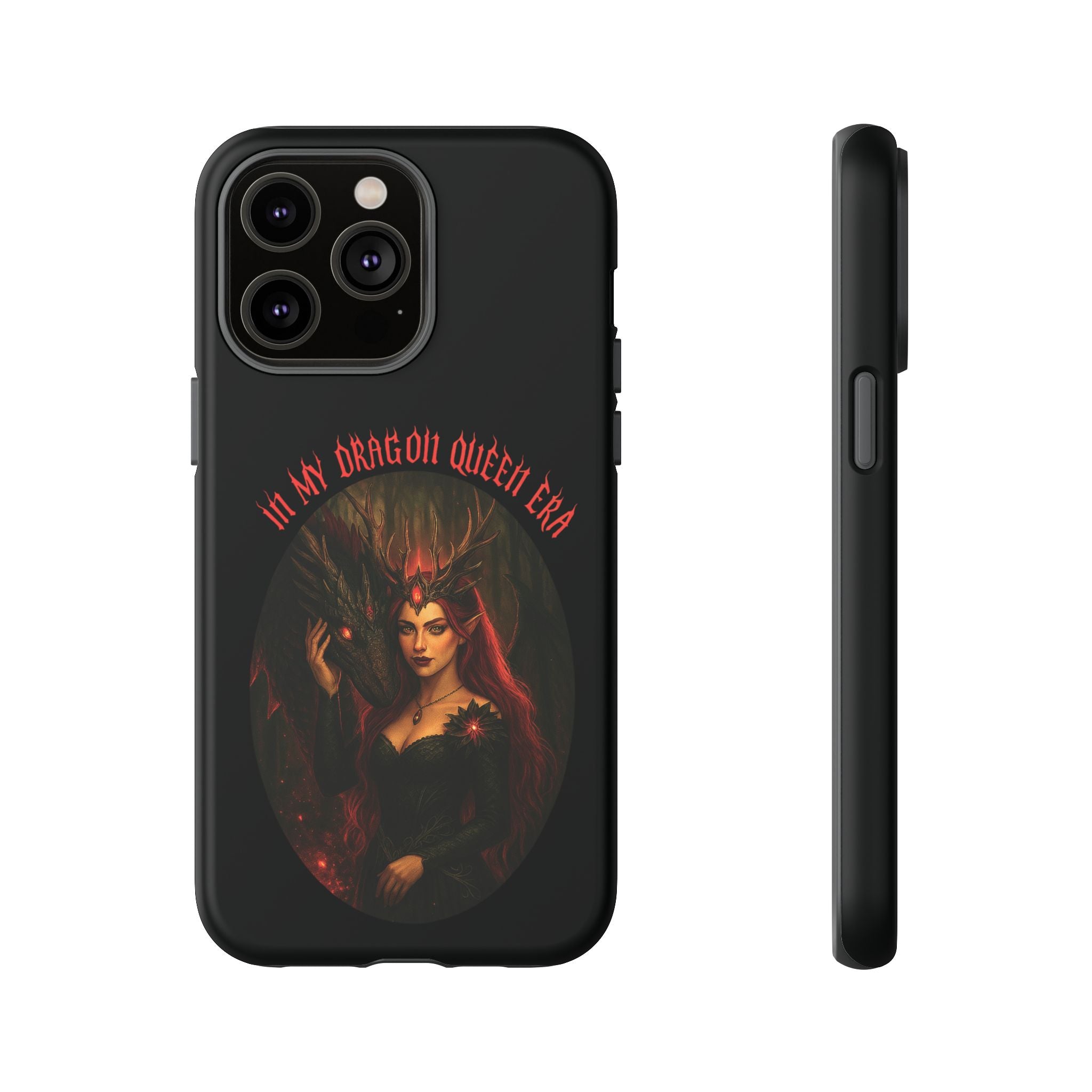 In My Dragon Queen Era Phone Case - Dragon and Queen Design - Book Lover Aesthetic Gift