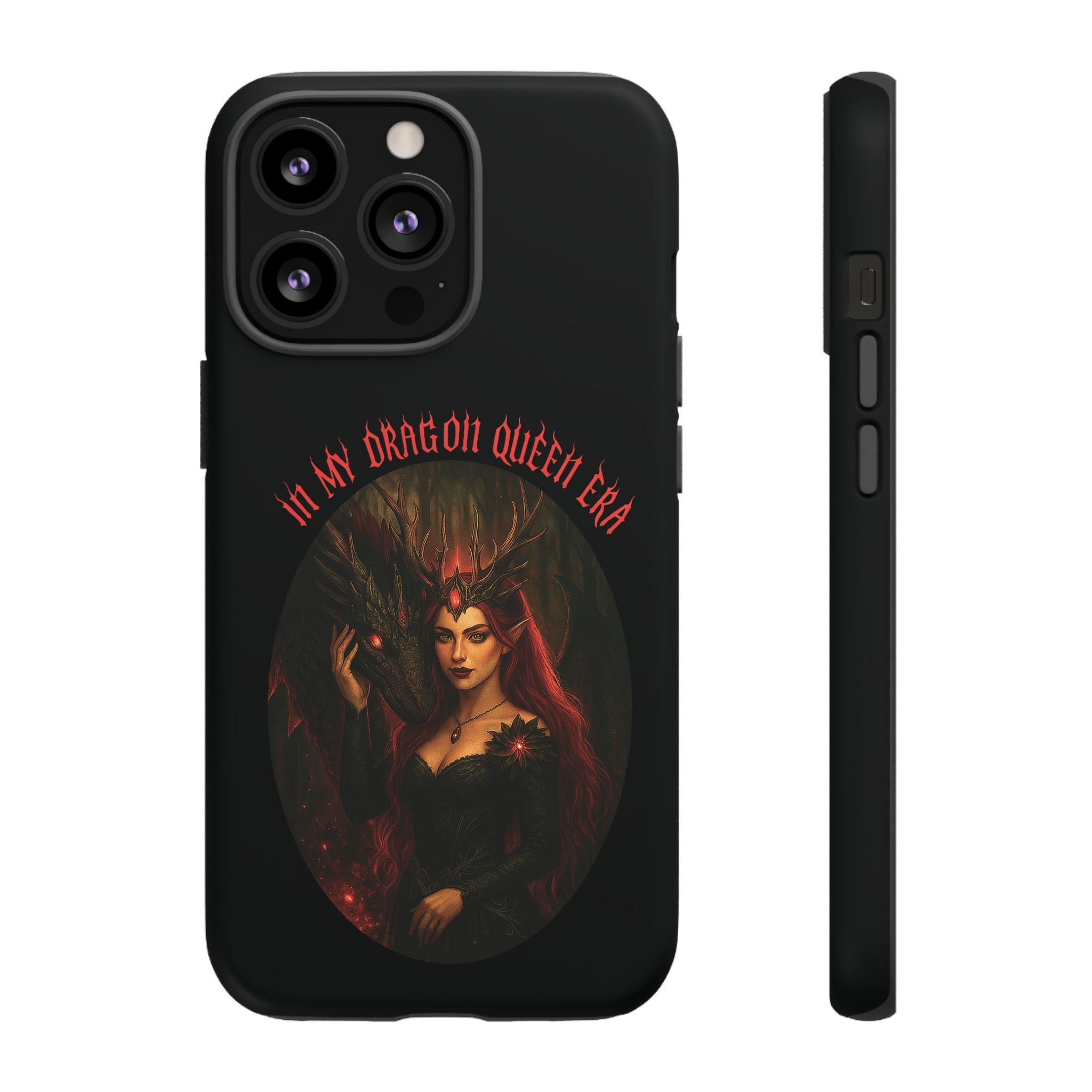 In My Dragon Queen Era Phone Case - Dragon and Queen Design - Book Lover Aesthetic Gift