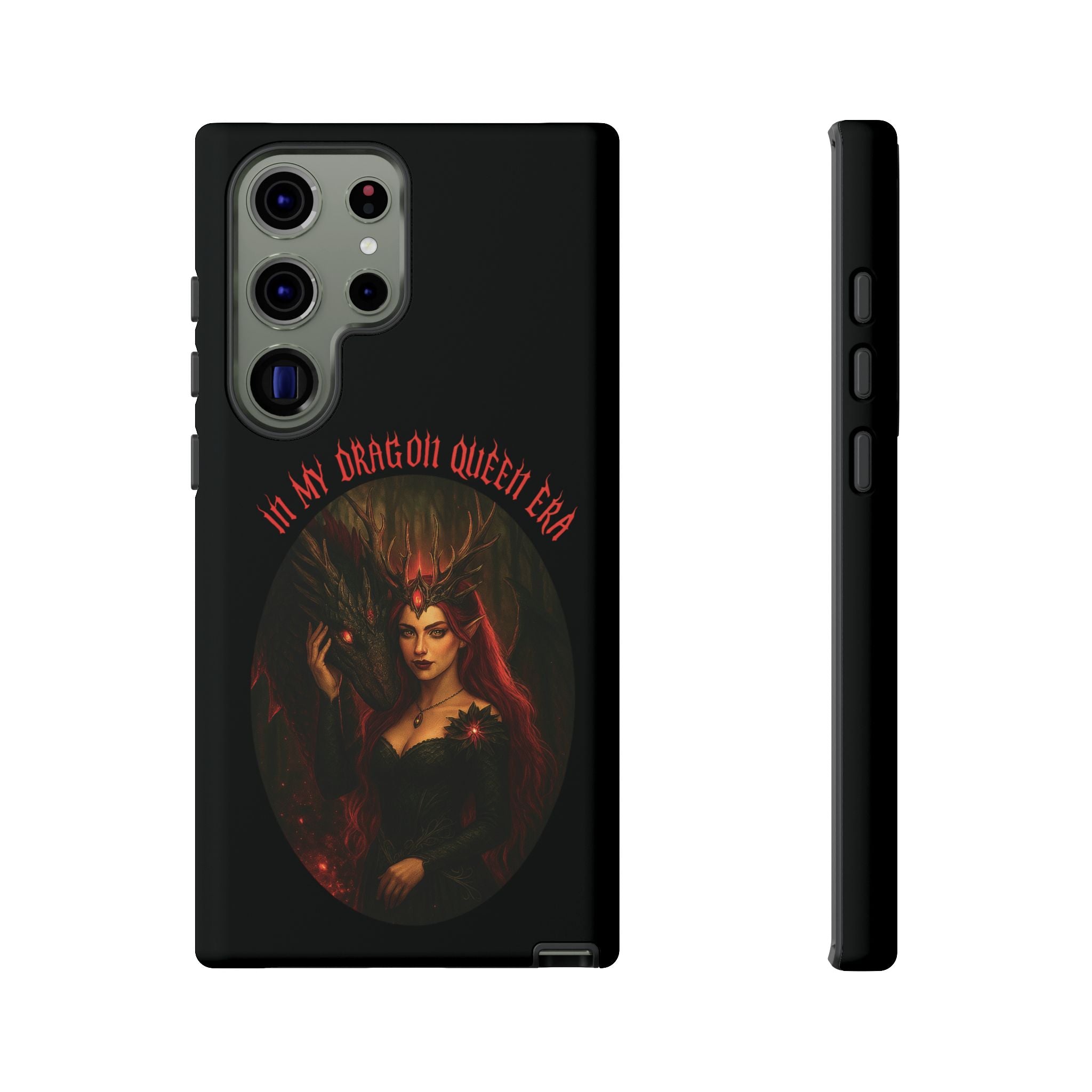 In My Dragon Queen Era Phone Case - Dragon and Queen Design - Book Lover Aesthetic Gift