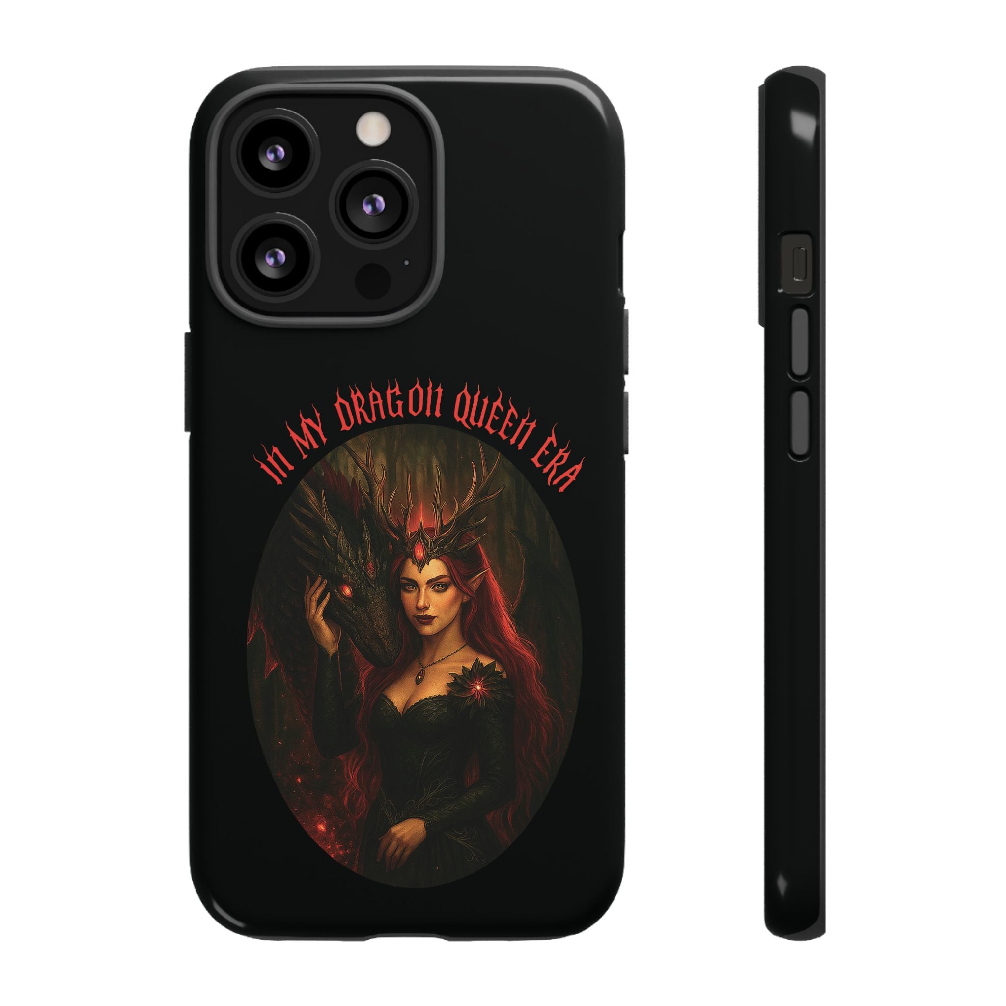 In My Dragon Queen Era Phone Case - Dragon and Queen Design - Book Lover Aesthetic Gift