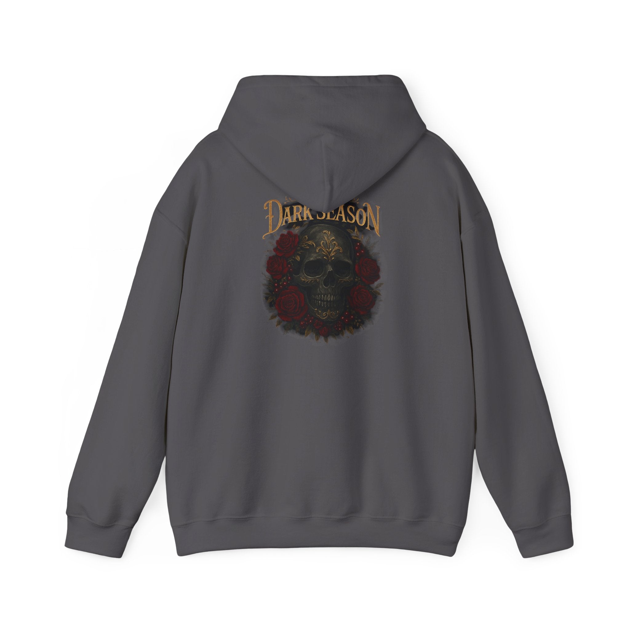 'Tis the Dark Season — Gothic Skull & Roses Aesthetic Hoodie | Dark Romance Bookish Girl Fall