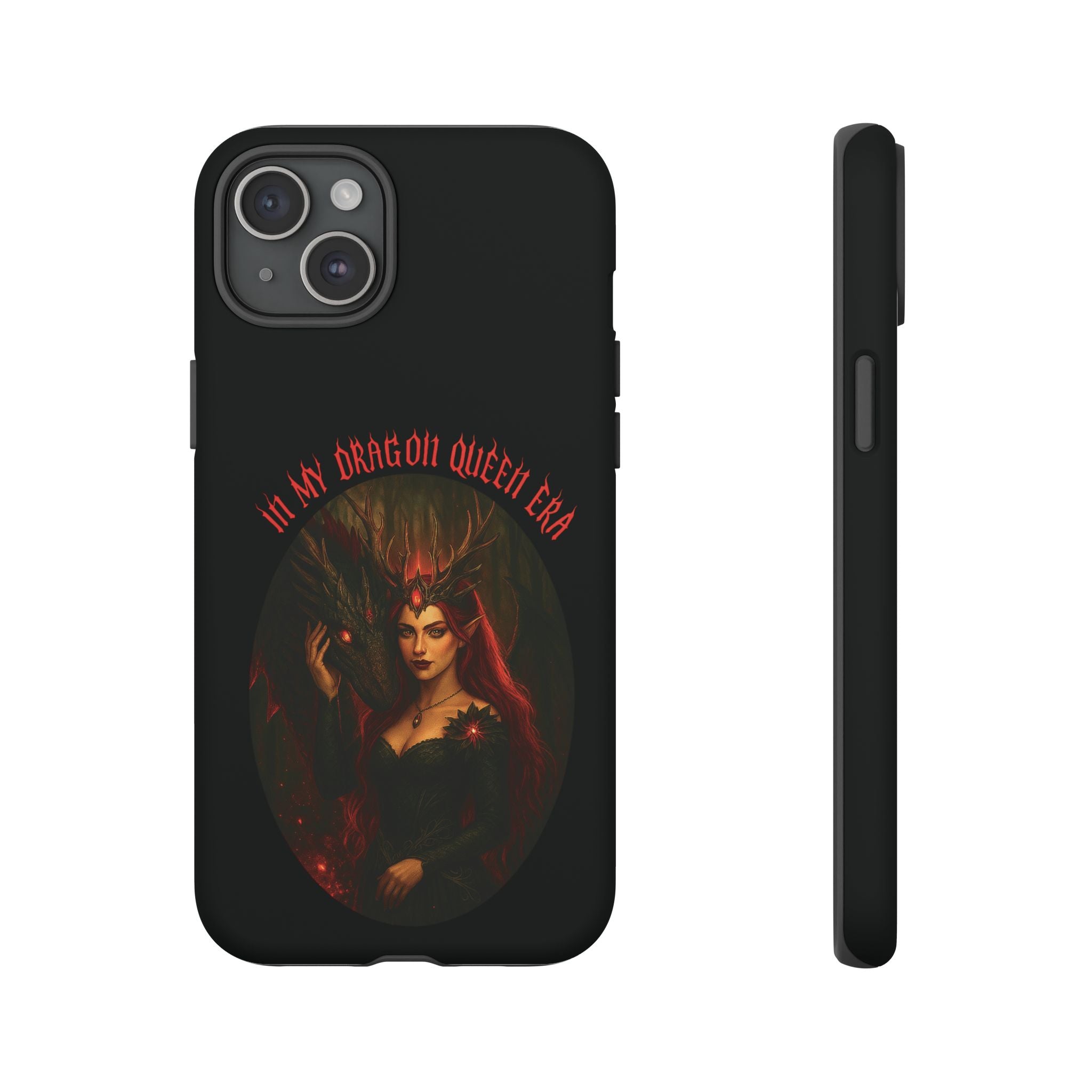 In My Dragon Queen Era Phone Case - Dragon and Queen Design - Book Lover Aesthetic Gift