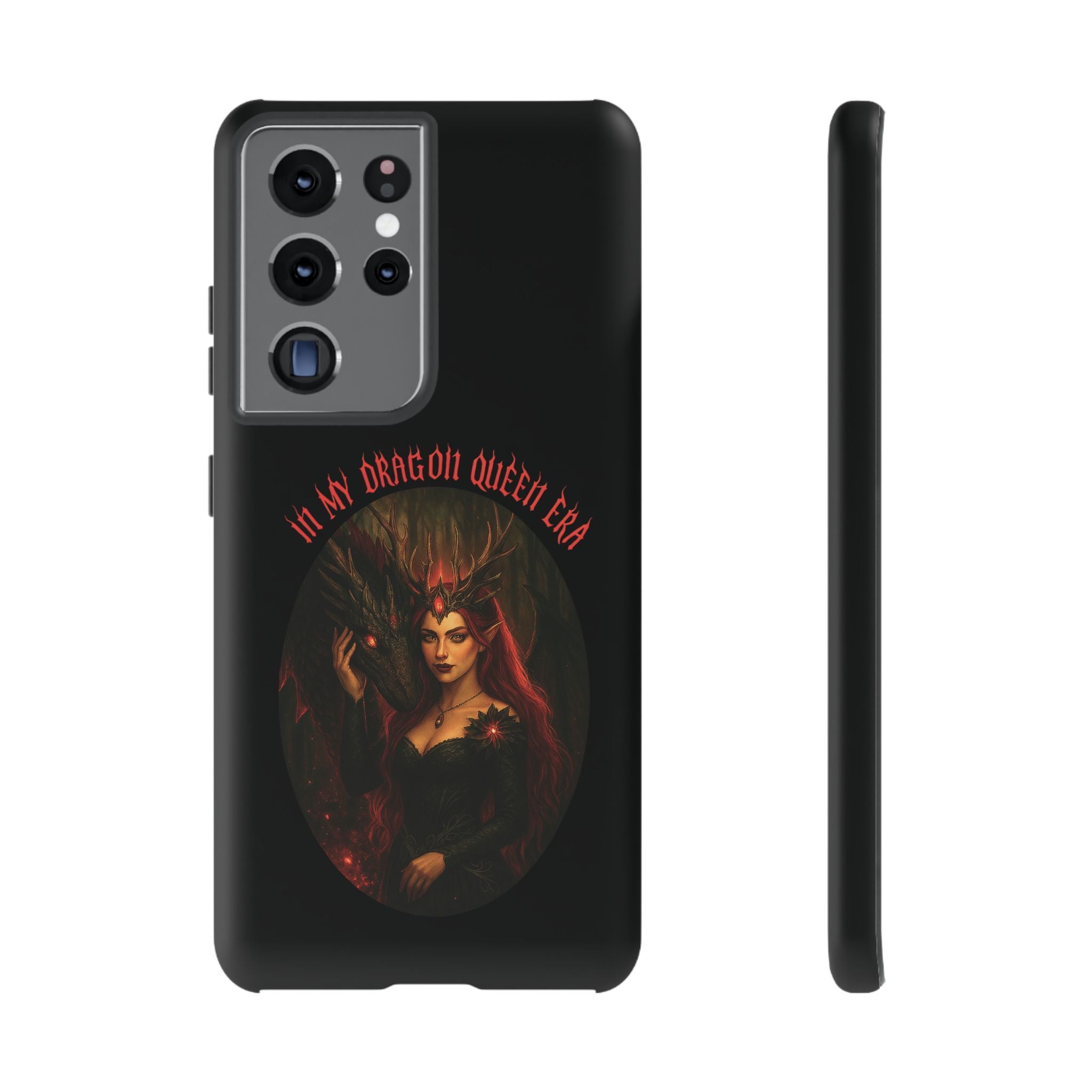In My Dragon Queen Era Phone Case - Dragon and Queen Design - Book Lover Aesthetic Gift