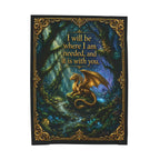 Cozy Velveteen Fantasy Dragon Throw Blanket