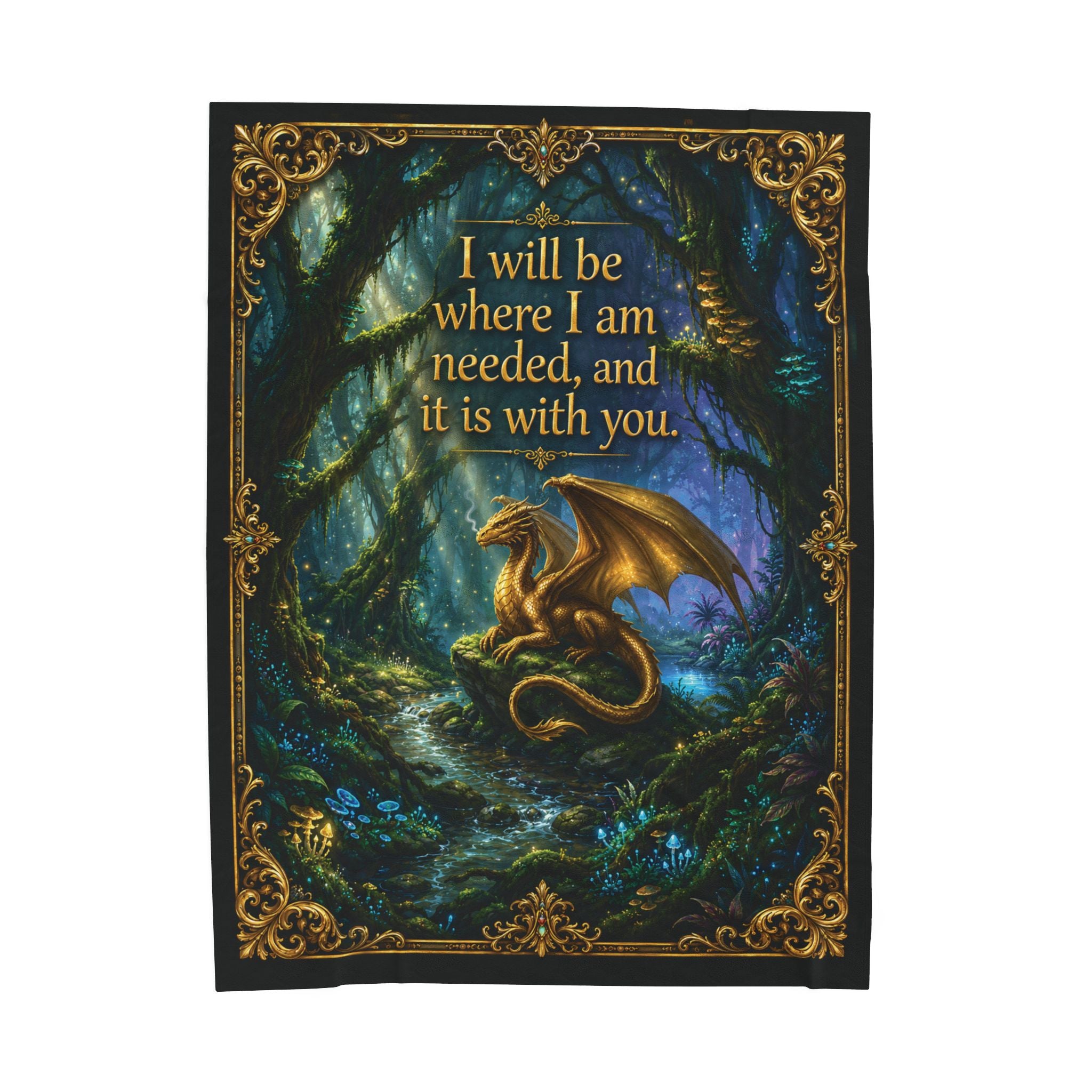 Cozy Velveteen Fantasy Dragon Throw Blanket