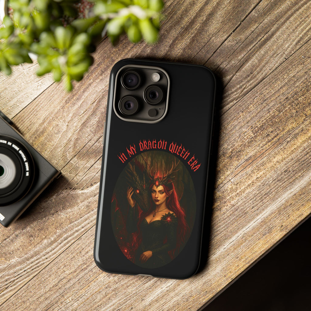 In My Dragon Queen Era Phone Case - Dragon and Queen Design - Book Lover Aesthetic Gift