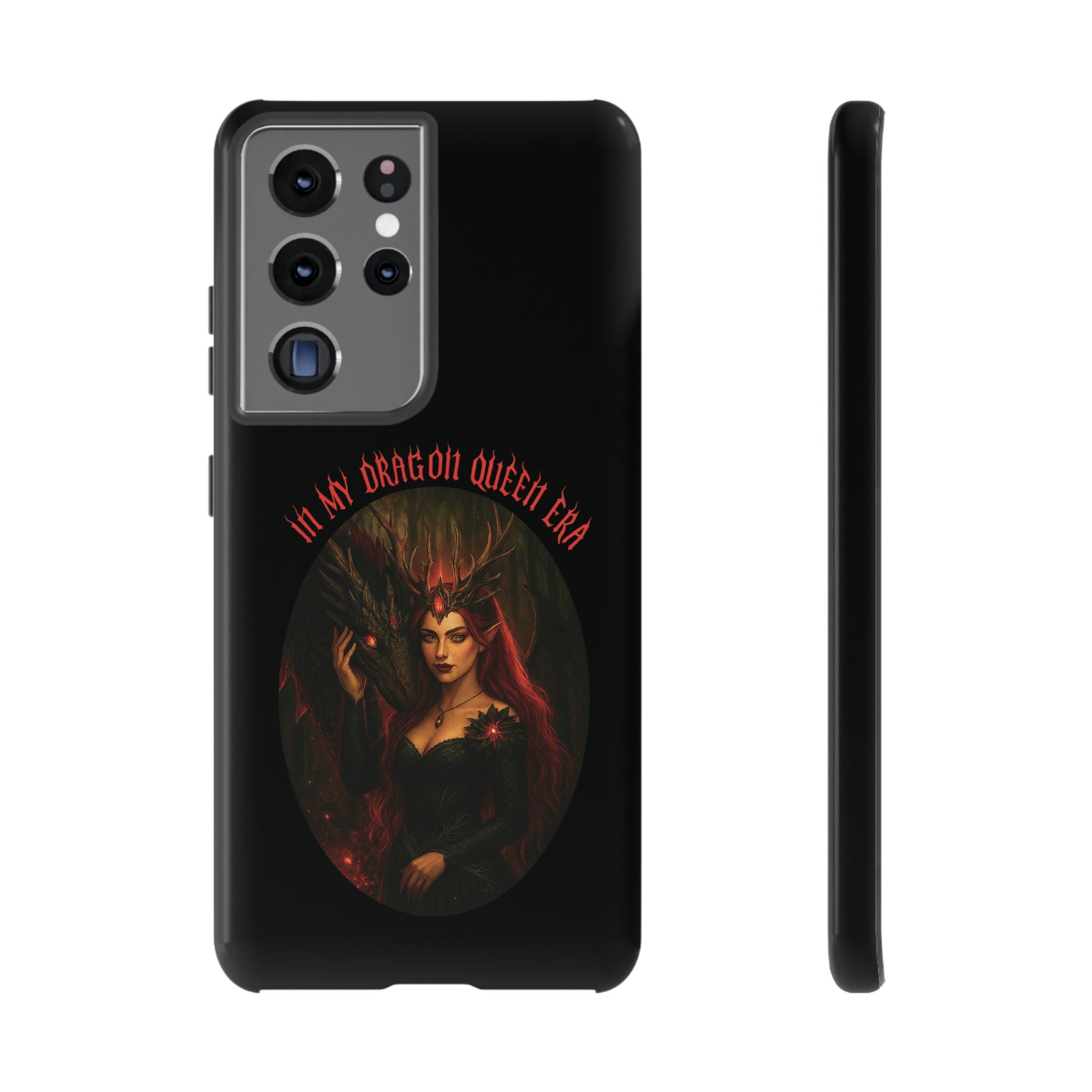 In My Dragon Queen Era Phone Case - Dragon and Queen Design - Book Lover Aesthetic Gift