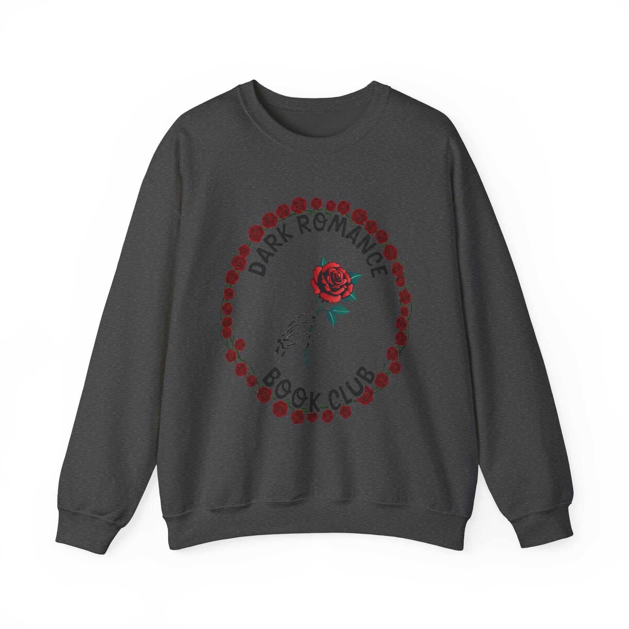 Dark Romance Book Club Crewneck Sweatshirt - Rose & Skeleton Hand