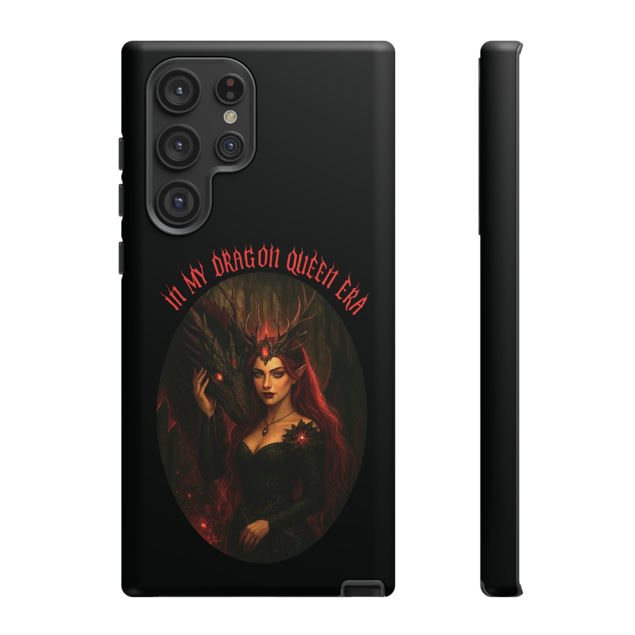 In My Dragon Queen Era Phone Case - Dragon and Queen Design - Book Lover Aesthetic Gift