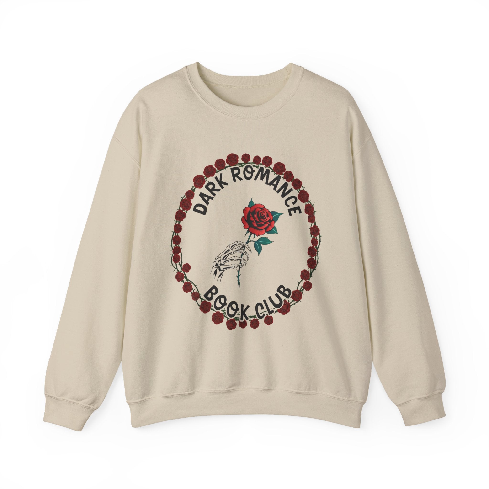 Dark Romance Book Club Crewneck Sweatshirt - Rose & Skeleton Hand