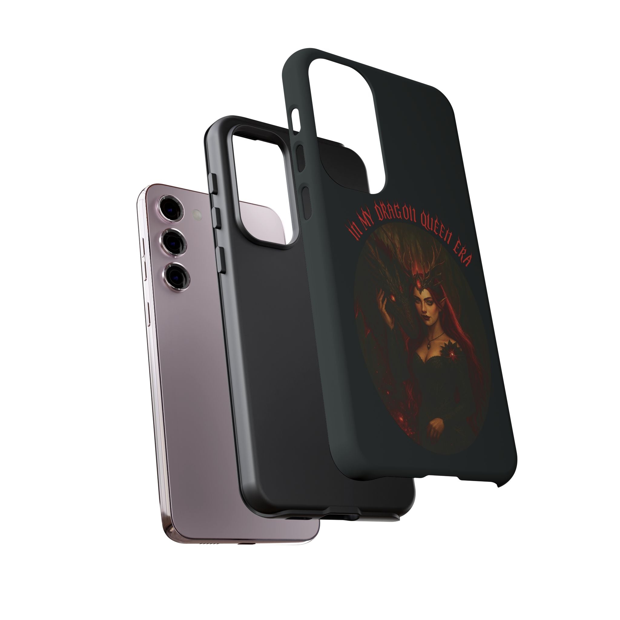 In My Dragon Queen Era Phone Case - Dragon and Queen Design - Book Lover Aesthetic Gift