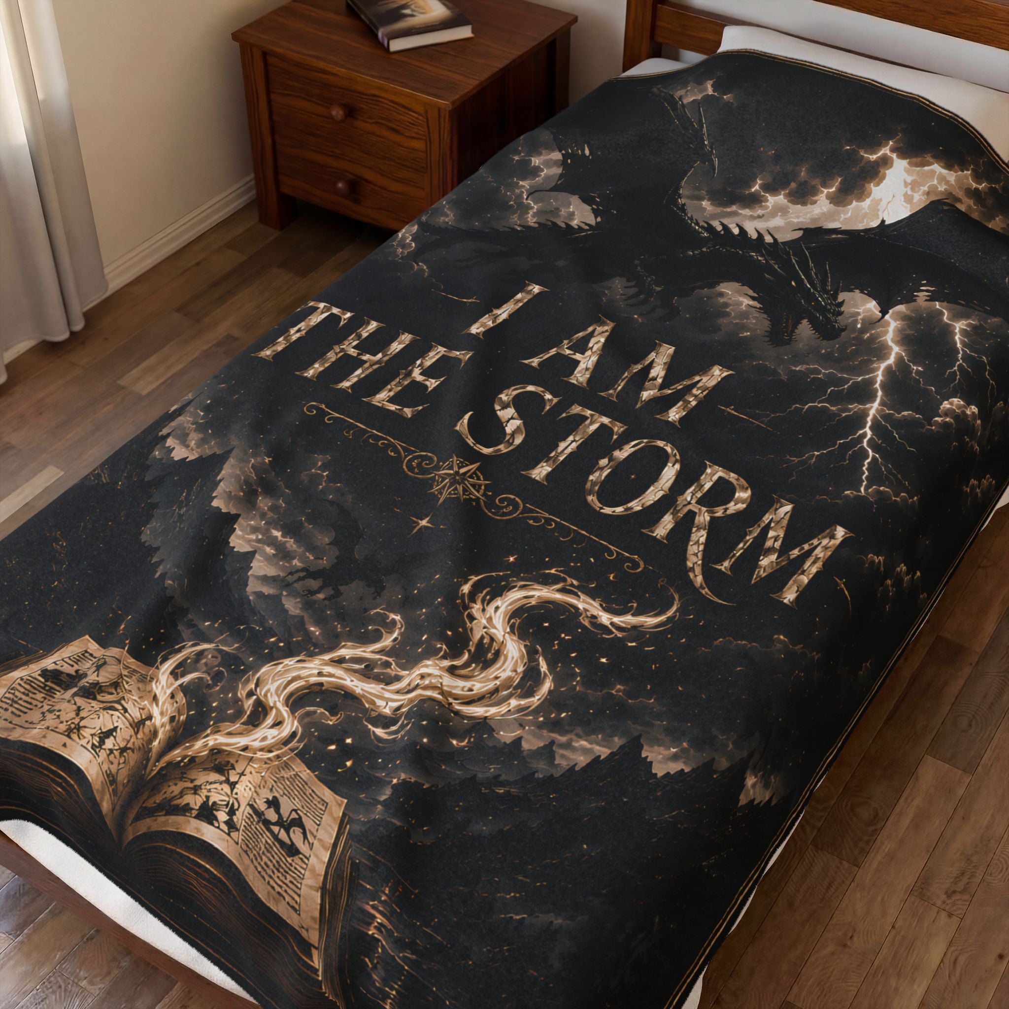 I Am The Storm Dragon Throw Blanket