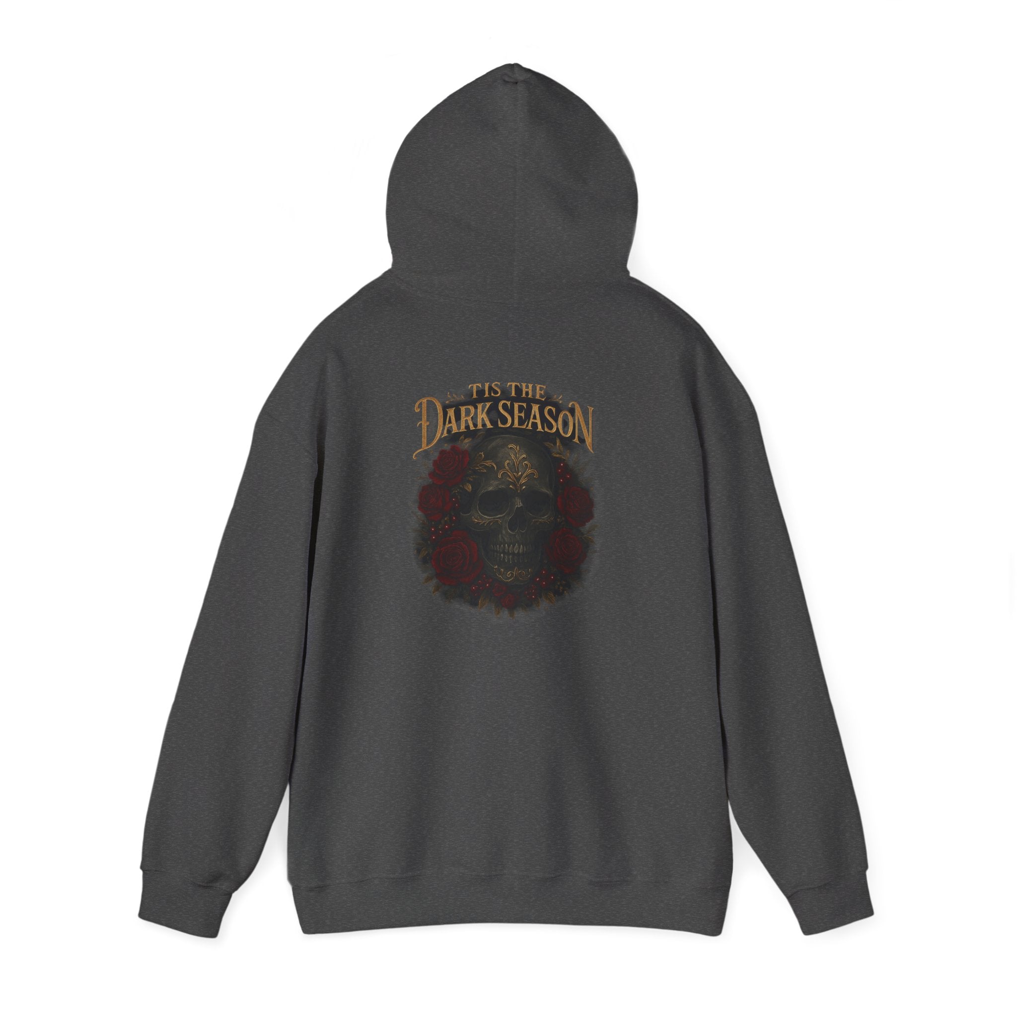 'Tis the Dark Season — Gothic Skull & Roses Aesthetic Hoodie | Dark Romance Bookish Girl Fall