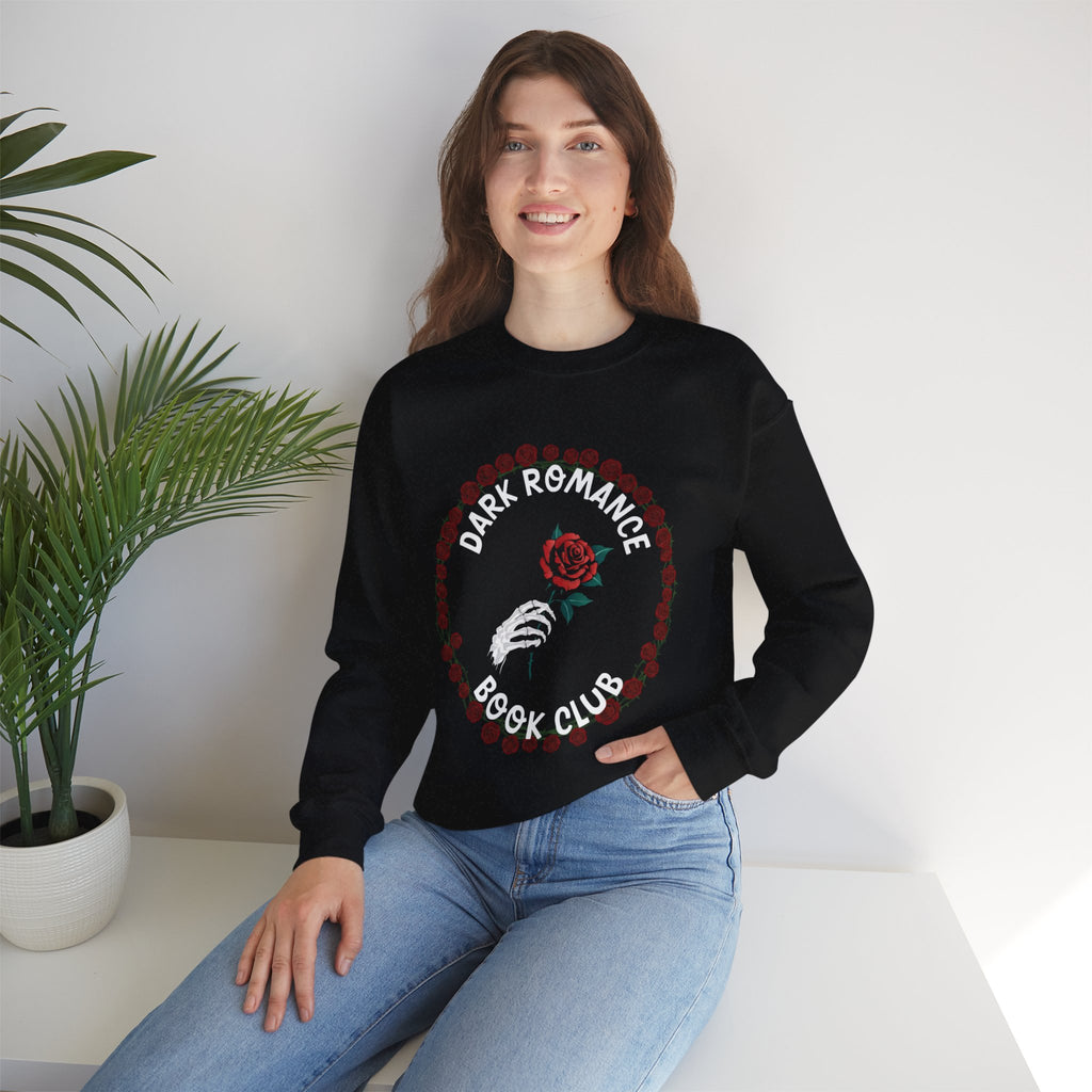 Dark Romance Book Club Crewneck Sweatshirt - Rose & Skeleton Hand