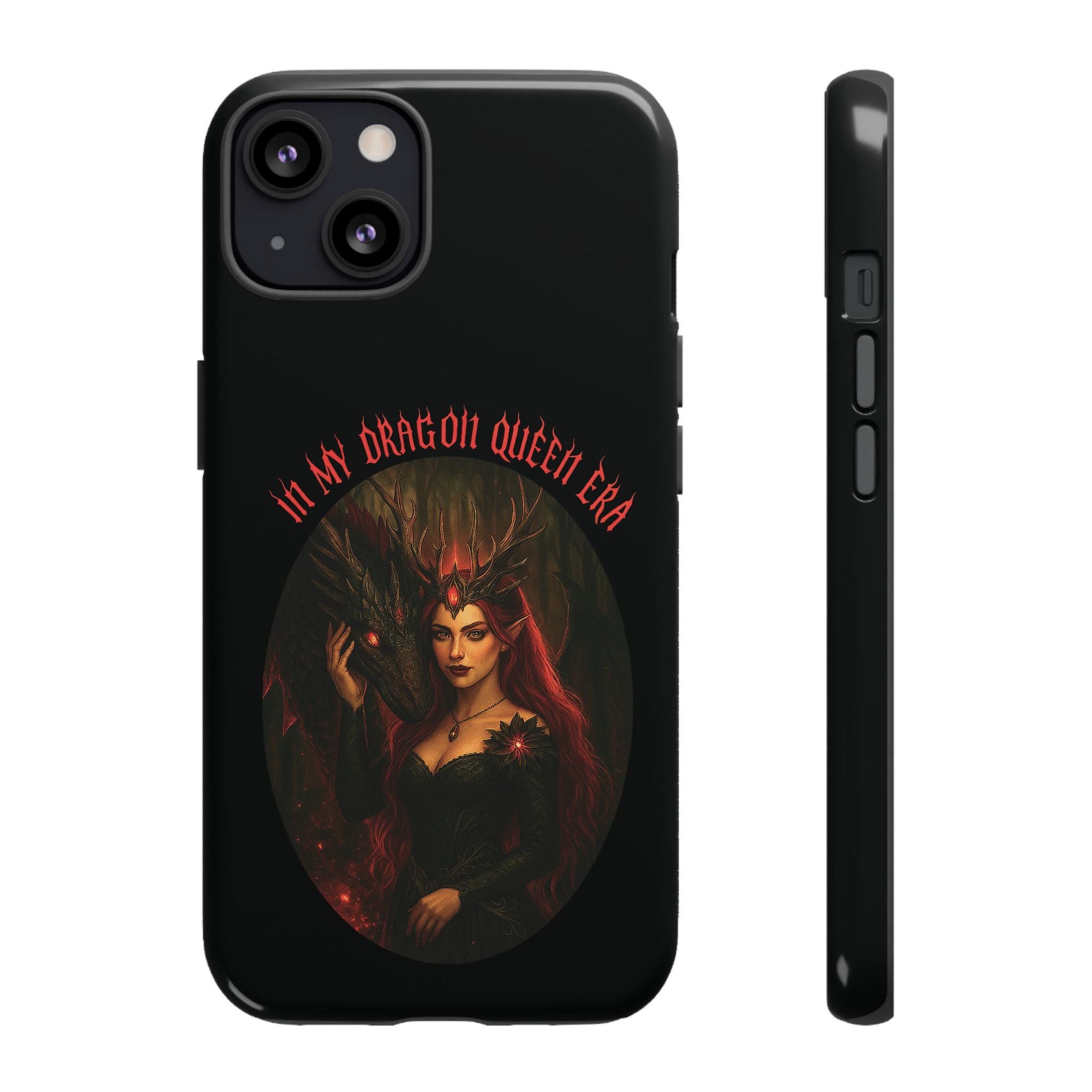 In My Dragon Queen Era Phone Case - Dragon and Queen Design - Book Lover Aesthetic Gift
