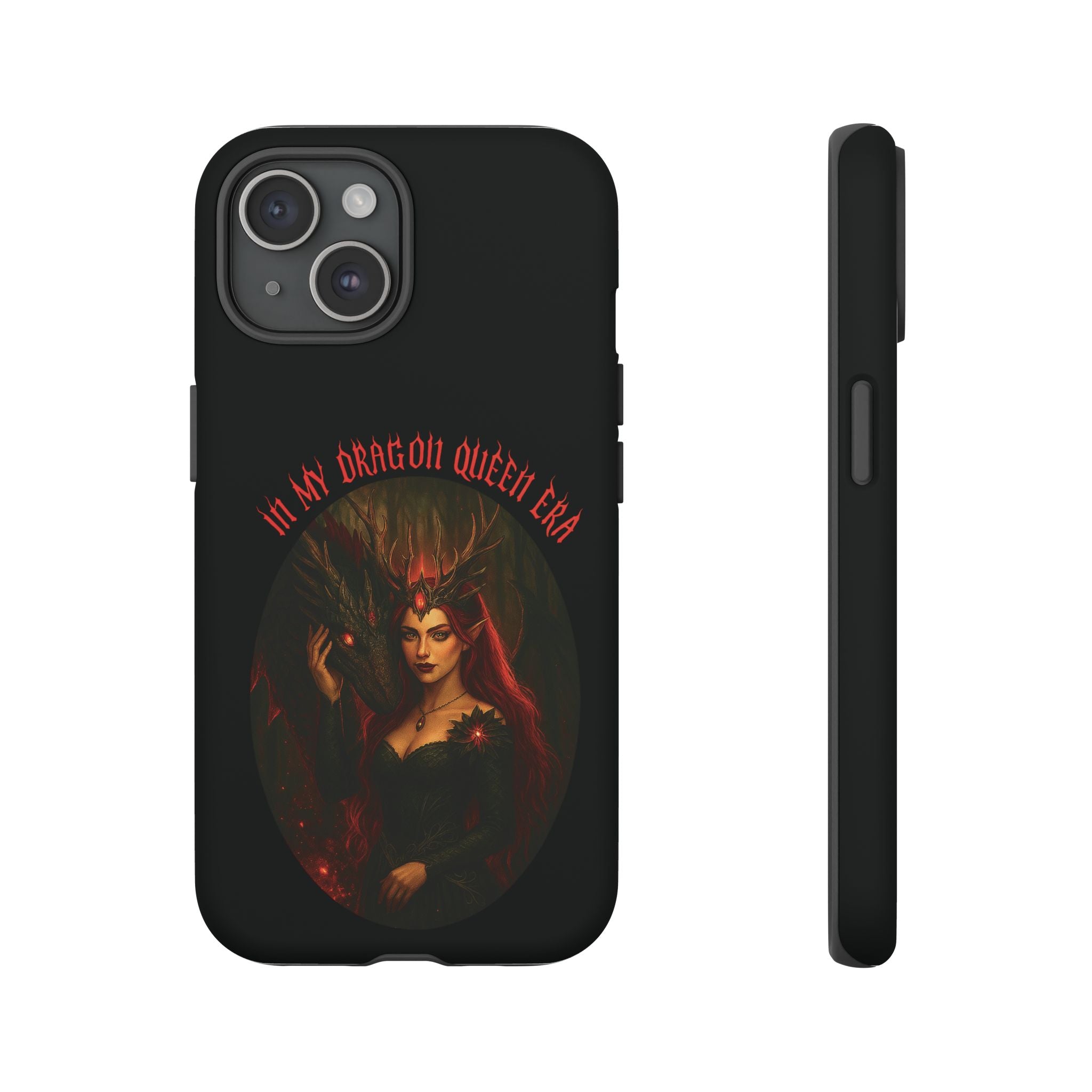 In My Dragon Queen Era Phone Case - Dragon and Queen Design - Book Lover Aesthetic Gift