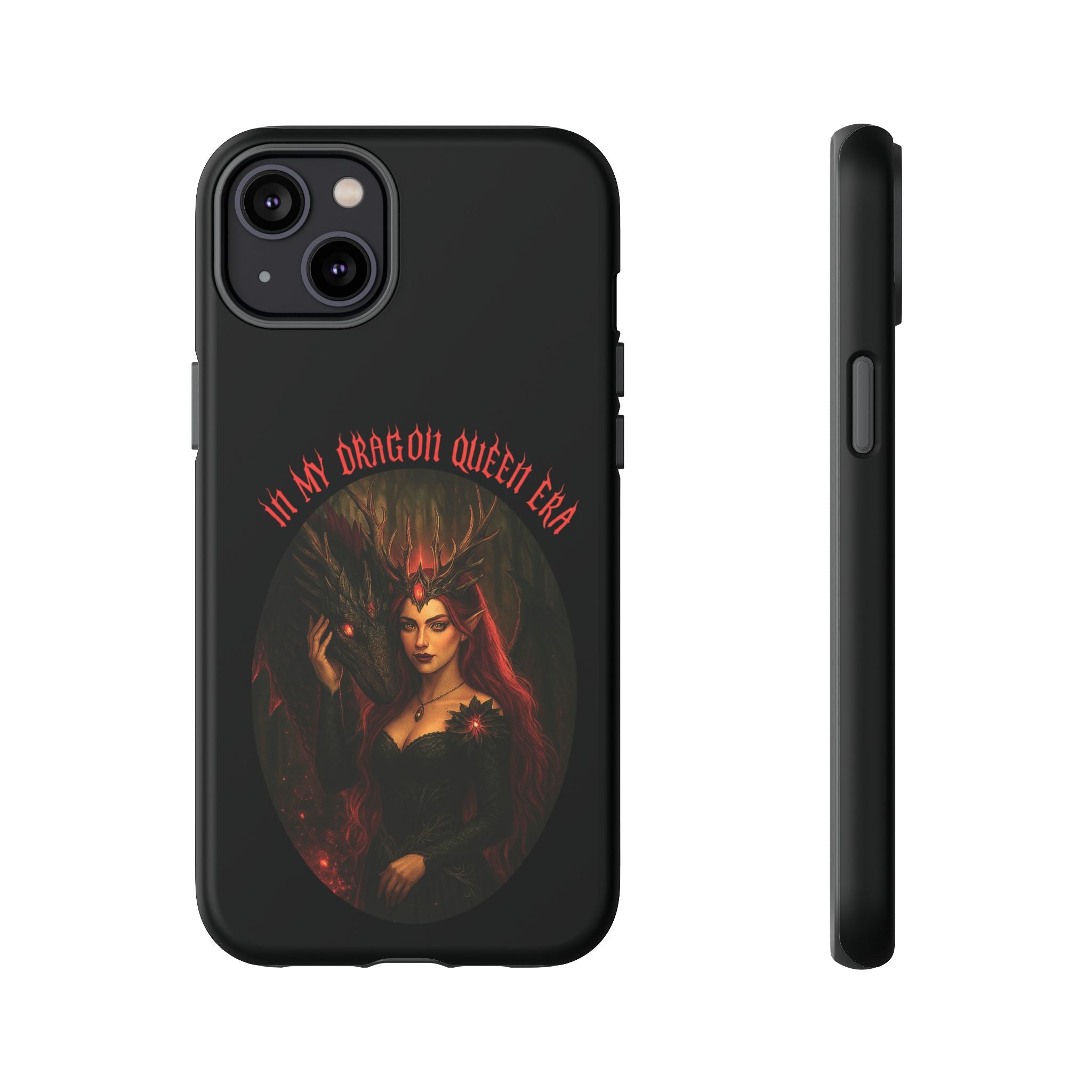 In My Dragon Queen Era Phone Case - Dragon and Queen Design - Book Lover Aesthetic Gift