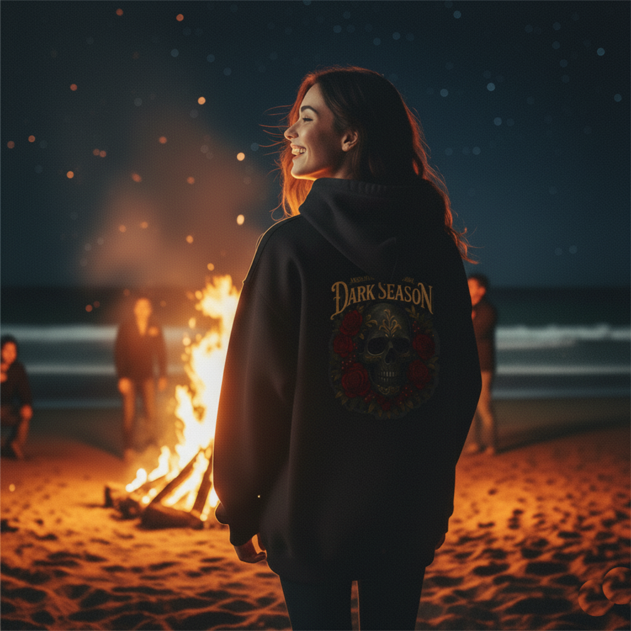 'Tis the Dark Season — Gothic Skull & Roses Aesthetic Hoodie | Dark Romance Bookish Girl Fall